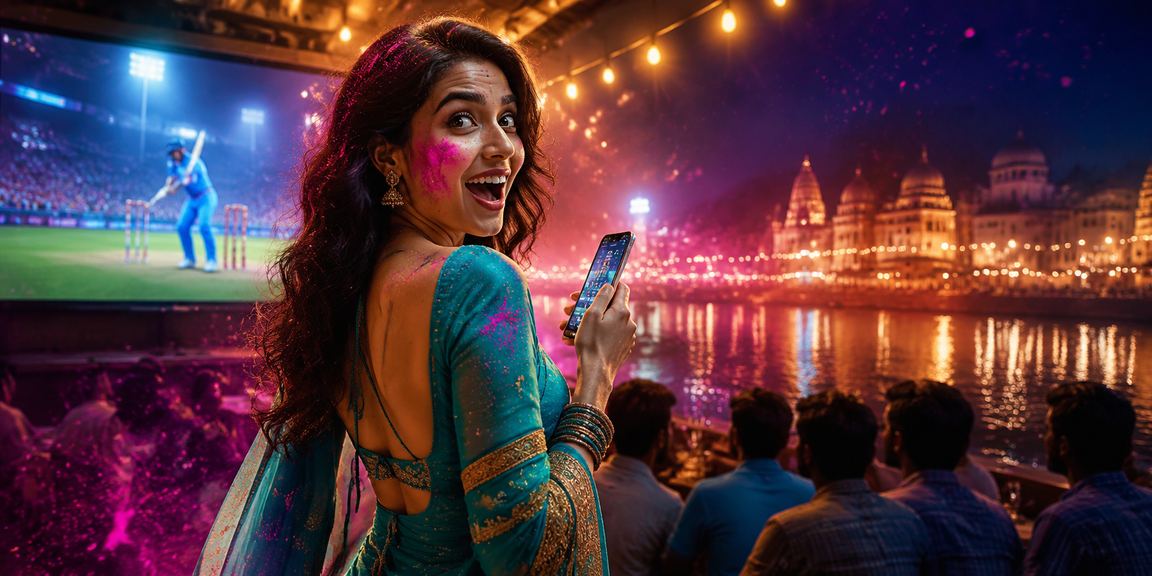 Indian cricket fans enjoying mobile betting experience