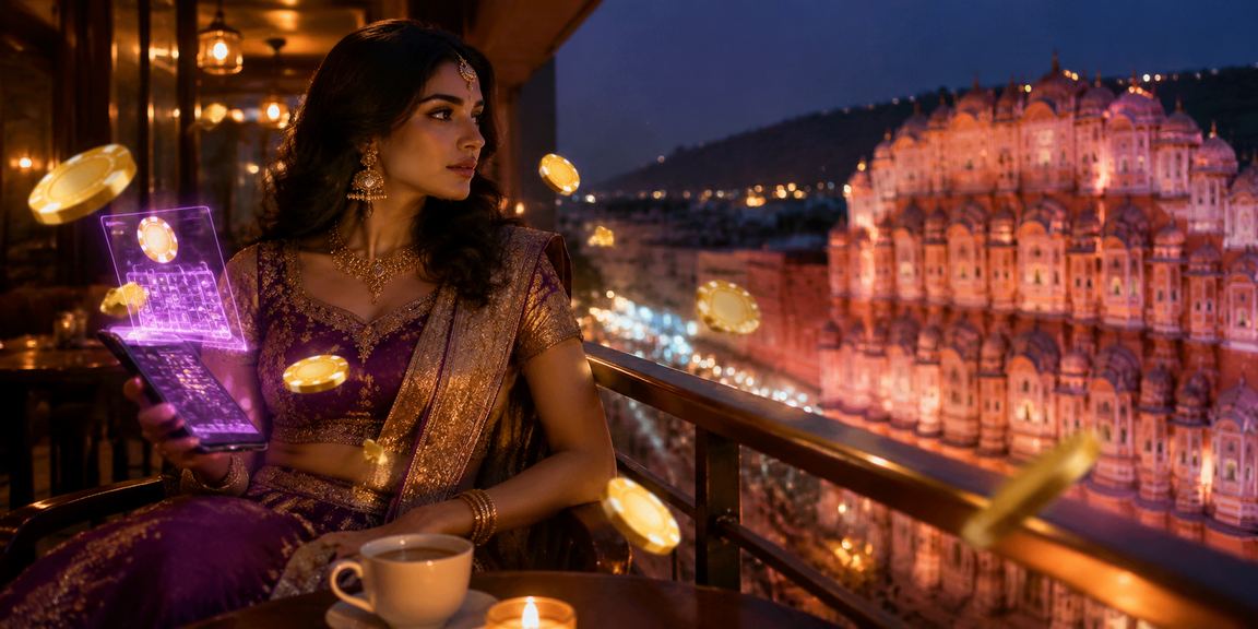 Players enjoying Andar Bahar on casino app in Jaipur with Hawa Mahal